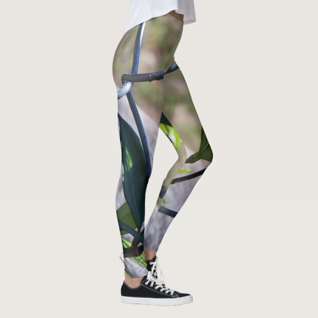 Unusual leggings featuring chain link and a vine (Right)