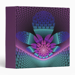 Unusual Patterned Colourful Fantasy Flower Fractal Binder