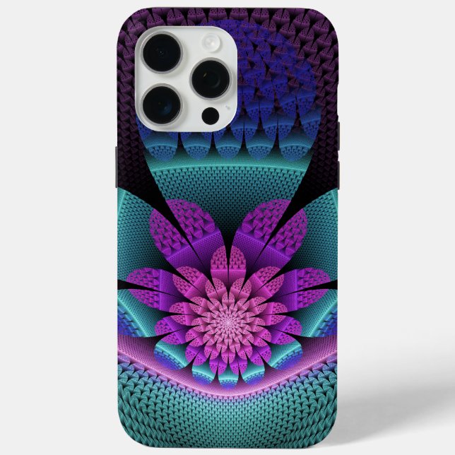 Unusual Patterned Colourful Fantasy Flower Fractal Case-Mate iPhone Case (Back)