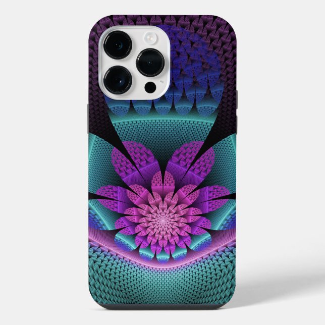 Unusual Patterned Colourful Fantasy Flower Fractal iPhone Case (Back)
