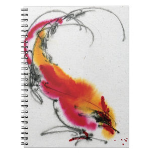 Unusual Rooster. Calligraphy and watercolor. Notebook