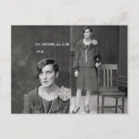 Unusual Vintage Criminal Mug Shot Photograph Postc