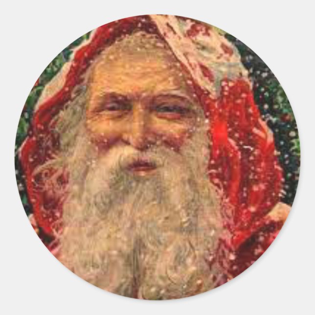 Unusual Vintage Image Santa Claus Stickers (Front)