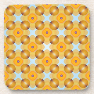 Unusual  Yellow Geometric Coaster