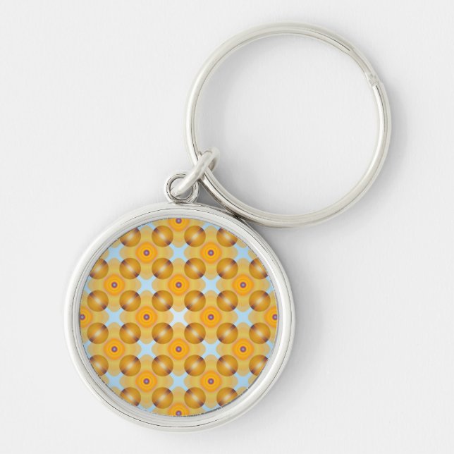 Unusual  Yellow Geometric Keychain (Front)