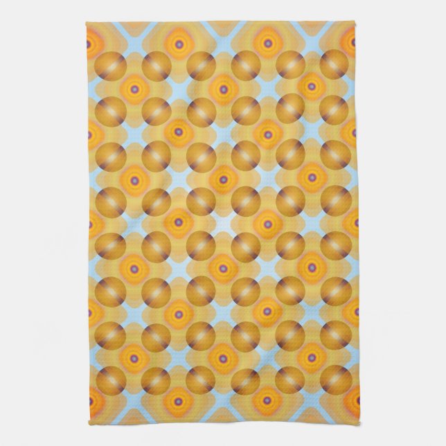 Unusual  Yellow Geometric Kitchen Towel (Vertical)