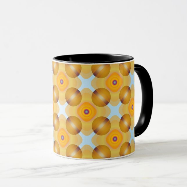 Unusual  Yellow Geometric Mug (Front Right)