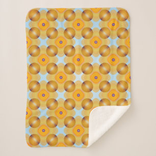 Unusual  Yellow Geometric Sherpa Blanket