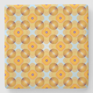 Unusual  Yellow Geometric Stone Coaster
