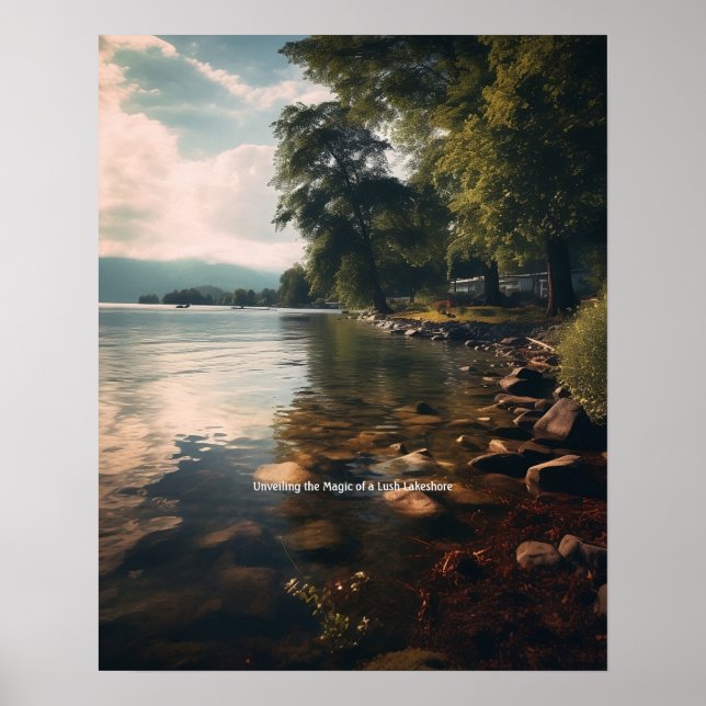 Unveiling the Magic of a Lush Lakeshore Poster (Front)