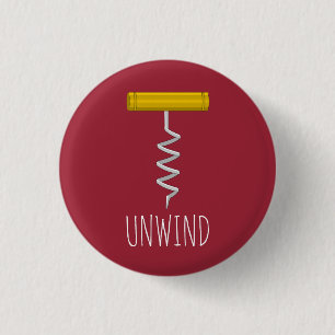 Unwind Corkscrew 1 Inch Round Button