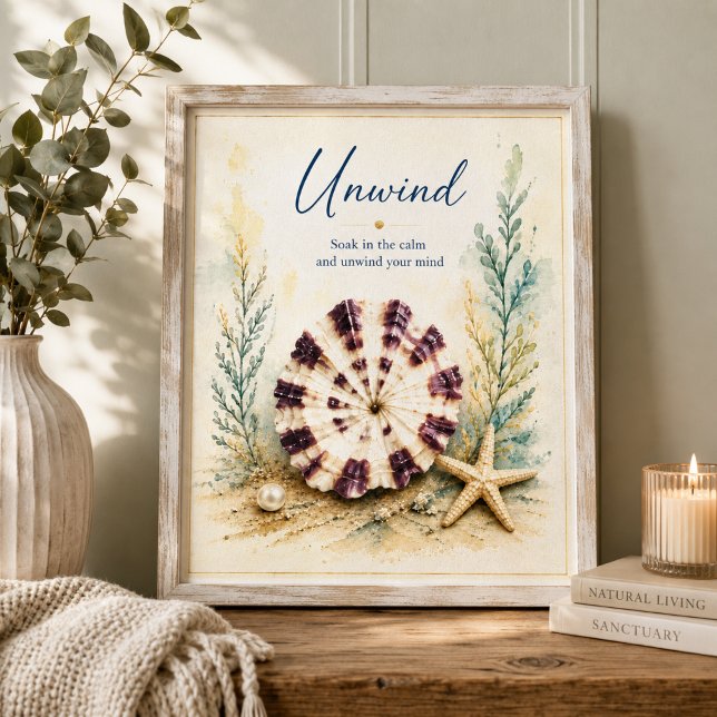 Unwind Seashell Bathroom Wall Art (Creator Uploaded)