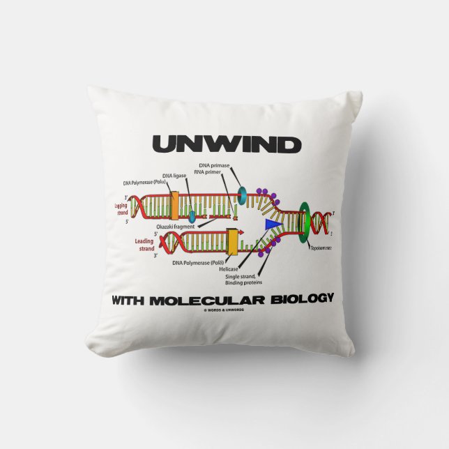 Unwind With Molecular Biology DNA Replication Throw Pillow (Front)