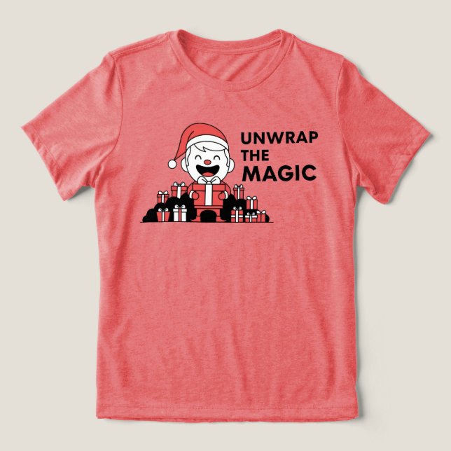 Unwrap the Magic Christmas Tri-Blend Shirt (Design Front)