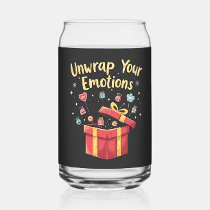 Unwrap your emotions Christmas Mental Health Xmas Can Glass