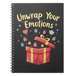 Unwrap your emotions Christmas Mental Health Xmas  Notebook