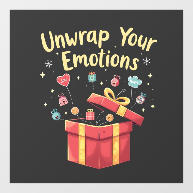 Unwrap your emotions Christmas Mental Health Xmas  Window Cling (Sheet)