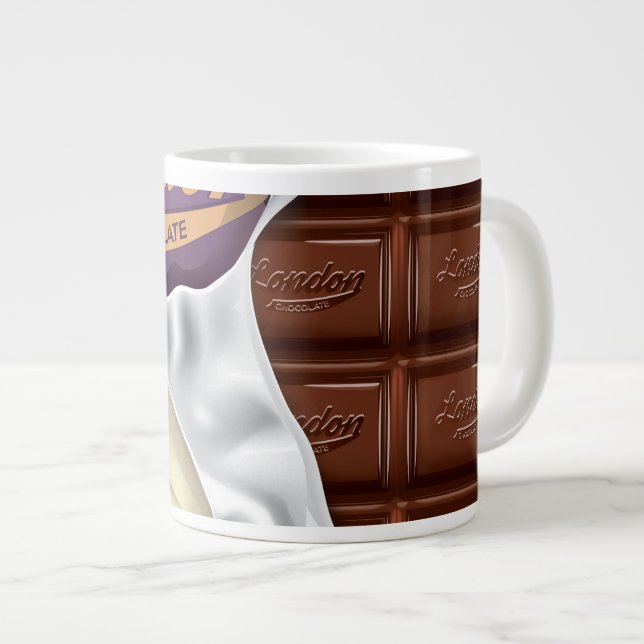 Unwrapped Chocolate bar Large Coffee Mug (Front Right)