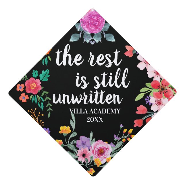 Unwritten Custom Class Year Graduation Cap Topper (Front)