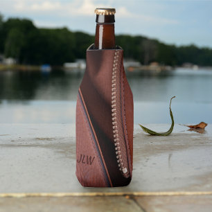 Unzipped Leather Bottle Cooler
