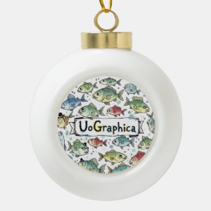 UoGraphica Ceramic Ball Christmas Ornament