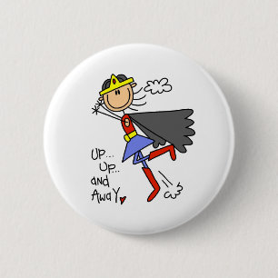Up and Away Girl Hero 2 Inch Round Button