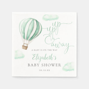 Up And Away Hot Air Balloon Neutral Baby Shower Napkin