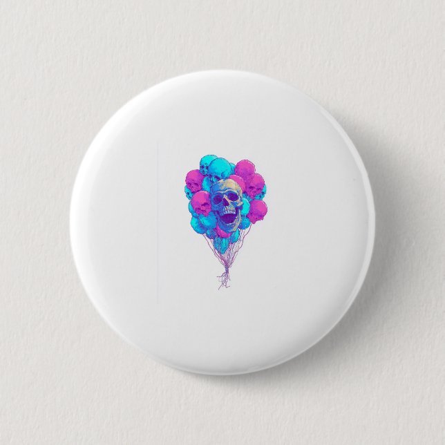 Up and Bone � Funny Floating Skull 2 Inch Round Button (Front)