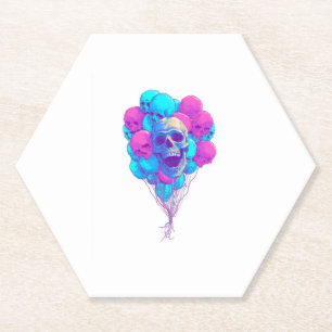 Up and Bone � Funny Floating Skull Paper Coaster