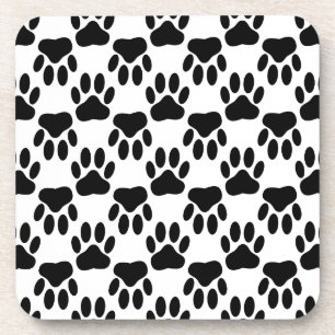 Up And Down Dog Paw Prints Coaster