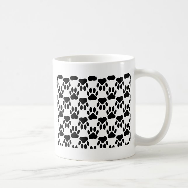 Up And Down Dog Paw Prints Coffee Mug (Right)
