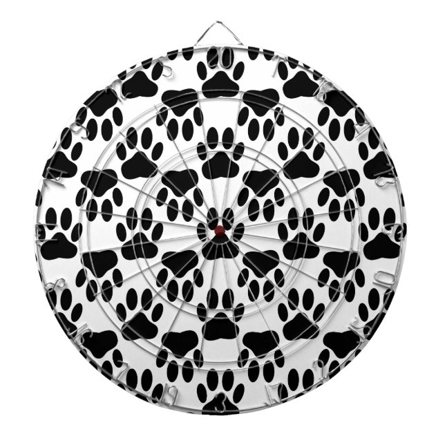 Up And Down Dog Paw Prints Dartboard (Front)