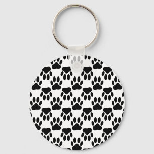 Up And Down Dog Paw Prints Keychain