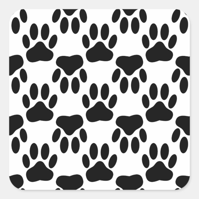 Up And Down Dog Paw Prints Square Sticker (Front)
