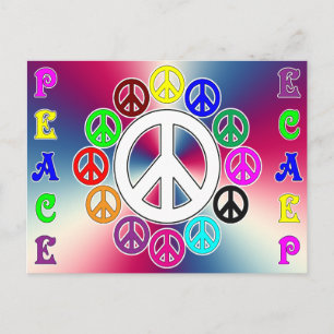 up and down peace postcard