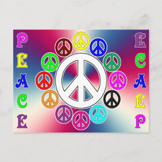 up and down peace postcard