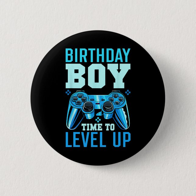 Up Birthday Boy Matching Gamer Party - Clic Fit1  2 Inch Round Button (Front)