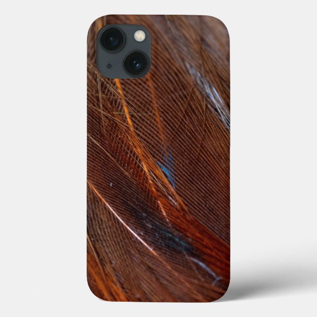 Up Close Detail of Colourful Peacock Feather Case-Mate iPhone Case (Back)