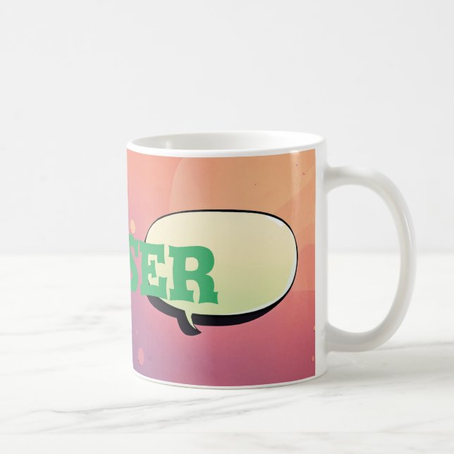 "Up Close Expression: Custom Text Mug" Coffee Mug (Right)