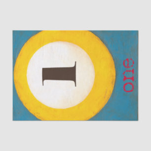 Up Close Painting of Number One Pool Ball Tissue Paper