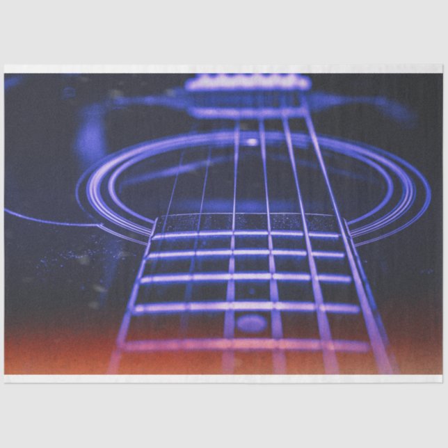 Up Close Vintage Guitar Photo Decoupage Paper (Front)