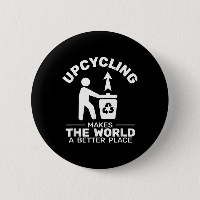 Up-cycling Recycling Environmental Protection 2 Inch Round Button (Front)