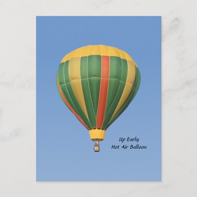 Up Early Hot Air Balloon Postcard (Front)