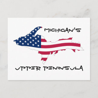 UP_Flag_of_the_United_States_Wave, Michigan's, ... Postcard