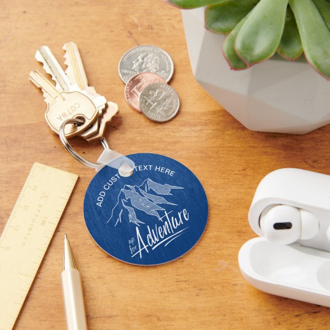 Up For Adventure Mountains White ID358 Keychain (Desk)