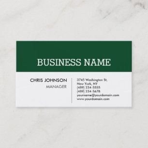 Up Forest Green Stripe White Charm Business Card