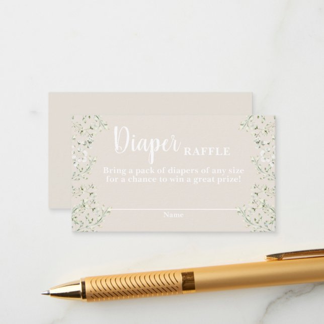 Up in the Clouds baby shower Diaper Raffle Card (Front/Back In Situ)