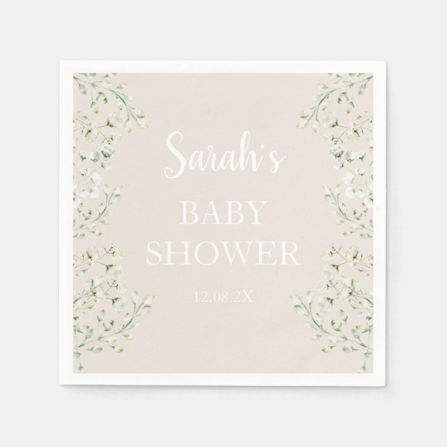 Up in the Clouds Baby Shower Napkins (Front)