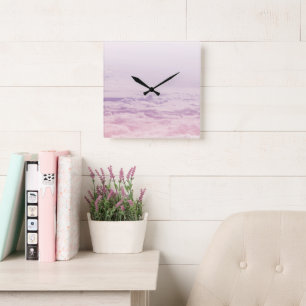 Up in the Pastel Clouds 2 Square Wall Clock