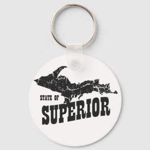 UP Michigan State of Superior Yooper Keychain